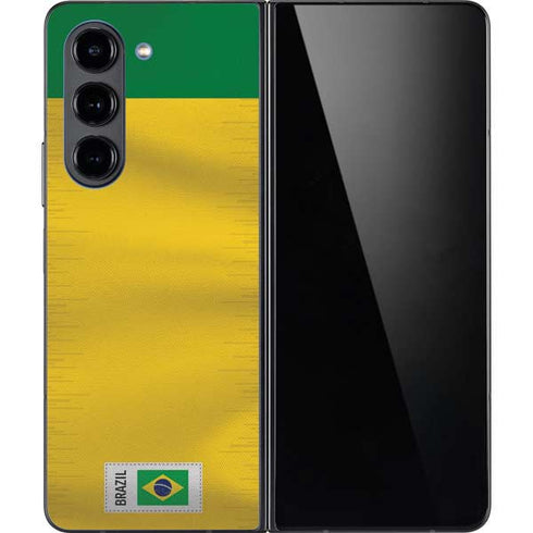 Brazil Soccer Flag Galaxy Z Fold5 5G Skin
